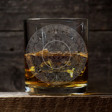 AZTEC CALENDAR Whiskey Glass