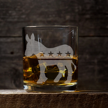 DEMOCRAT EMBLEM Whiskey Glass