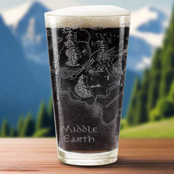 MAP OF MIDDLE EARTH LOTR Pint Glass