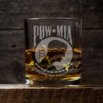 POW MIA Whiskey Glass