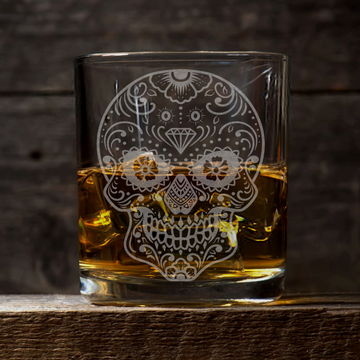 SUGAR SKULL Whiskey Glass