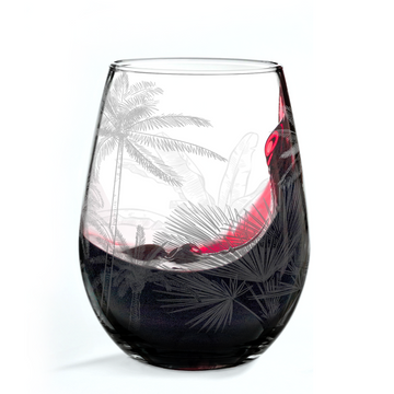 TROPICAL JUNGLE FLORA Wine Glass