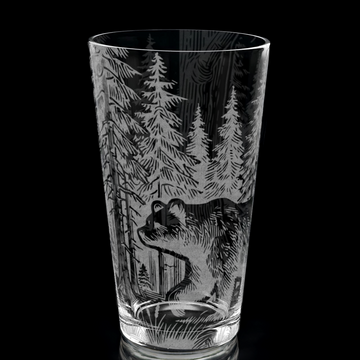 BEAR IN THE WOODS Pint Glass