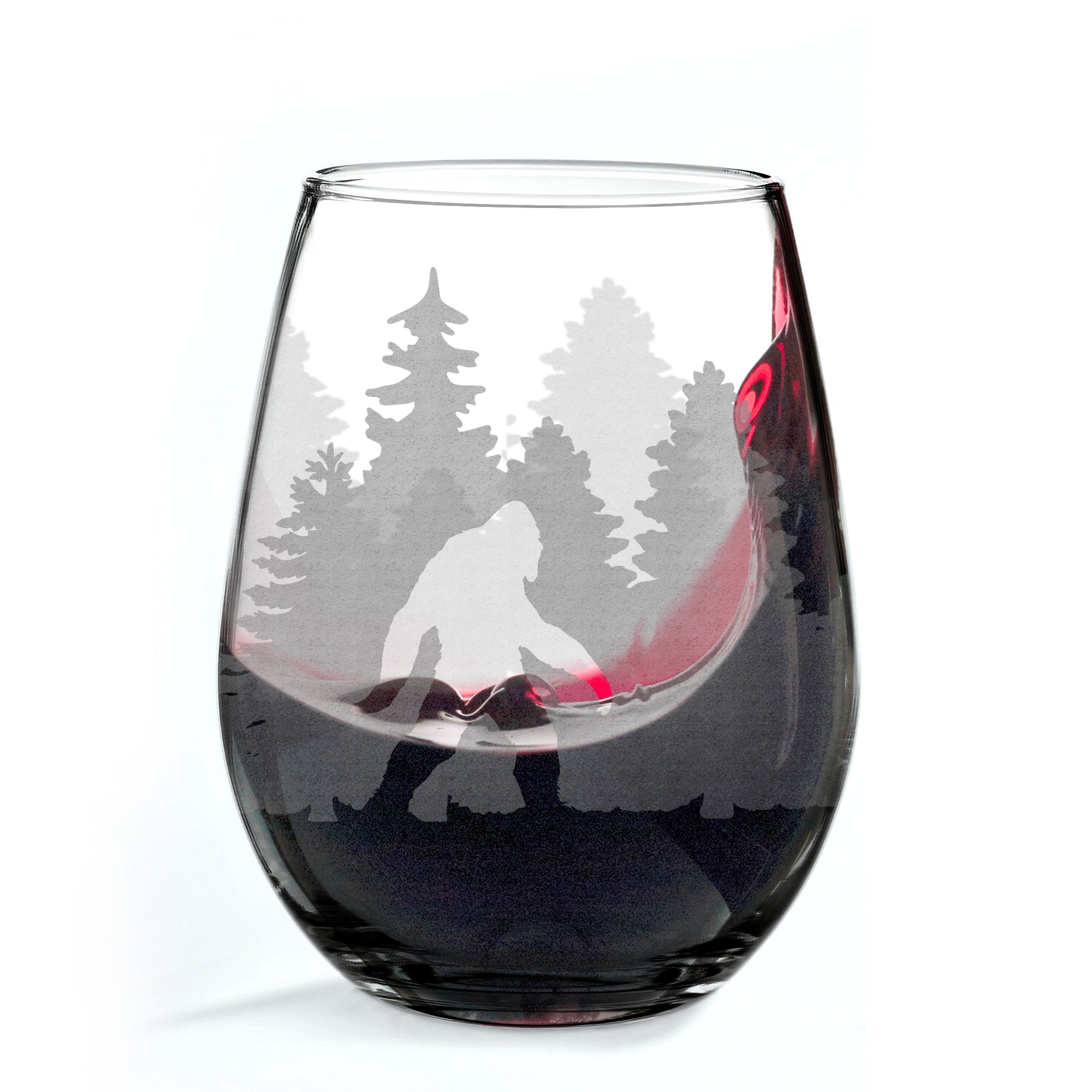 YETI IN THE WOODS Wine Glass