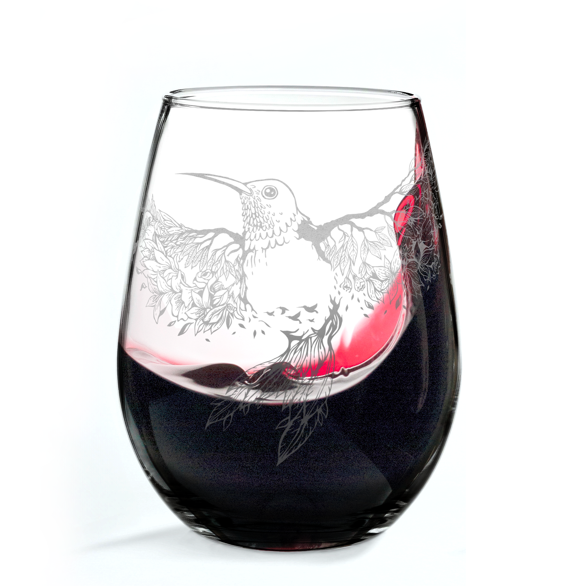 HUMMINGBIRD DOUBLE EXPOSURE Wine Glass