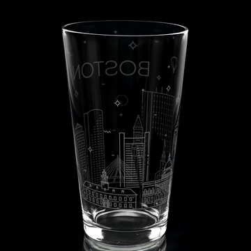 BOSTON, MA SKYLINE Pint Glass