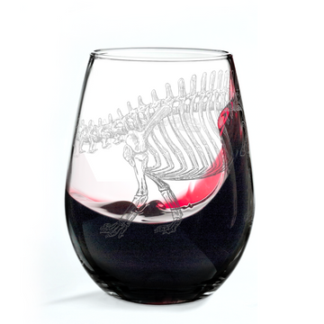 BRONTOSAURUS SKELETON Wine Glass