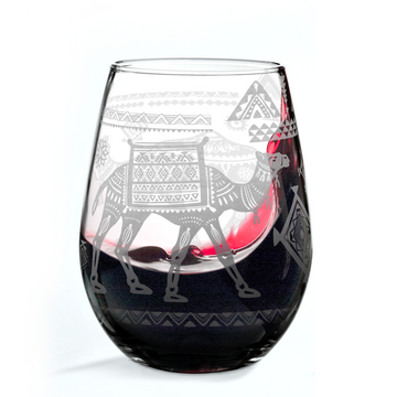 TRIBAL CAMEL MOTIF Wine Glass