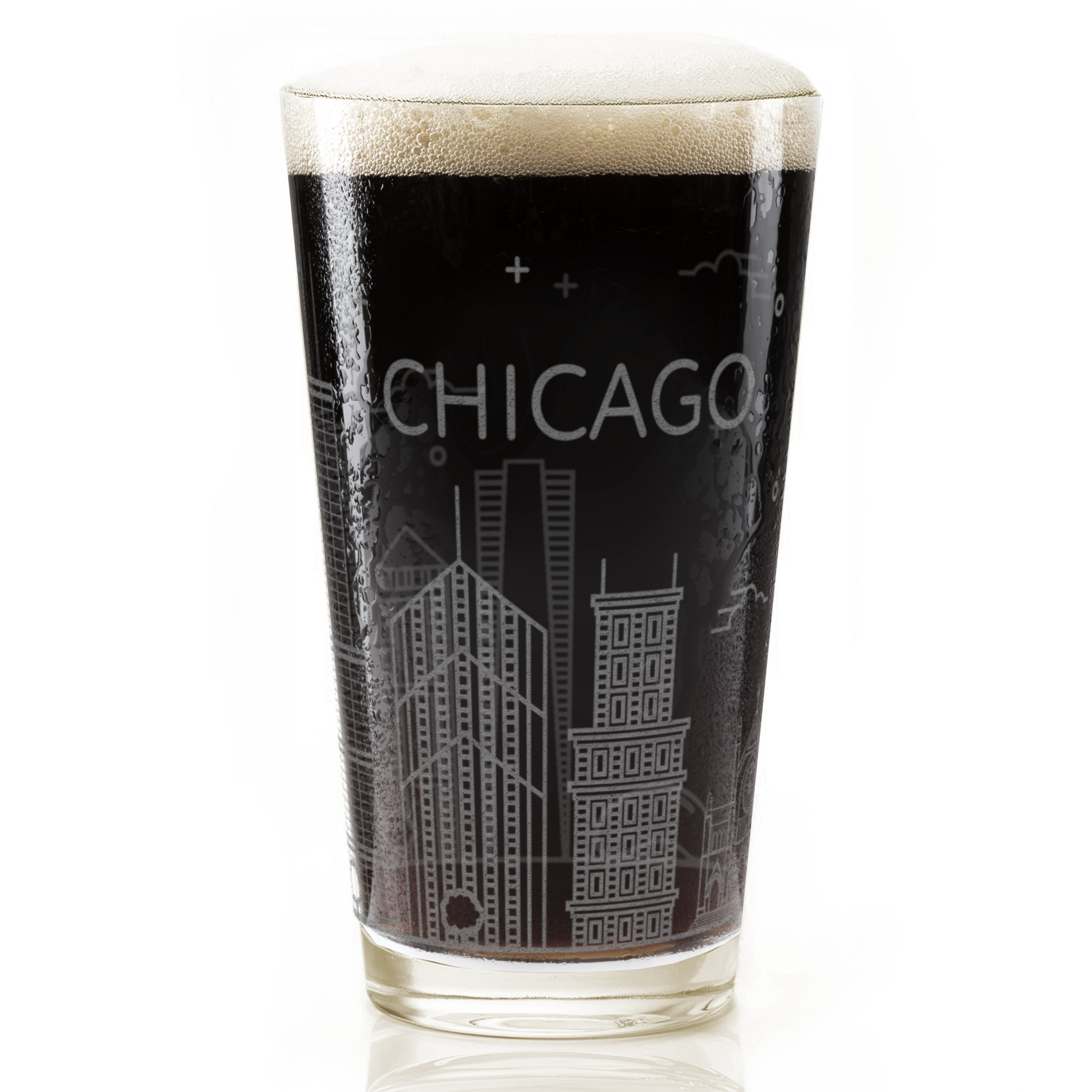 CHICAGO, IL SKYLINE Pint Glass