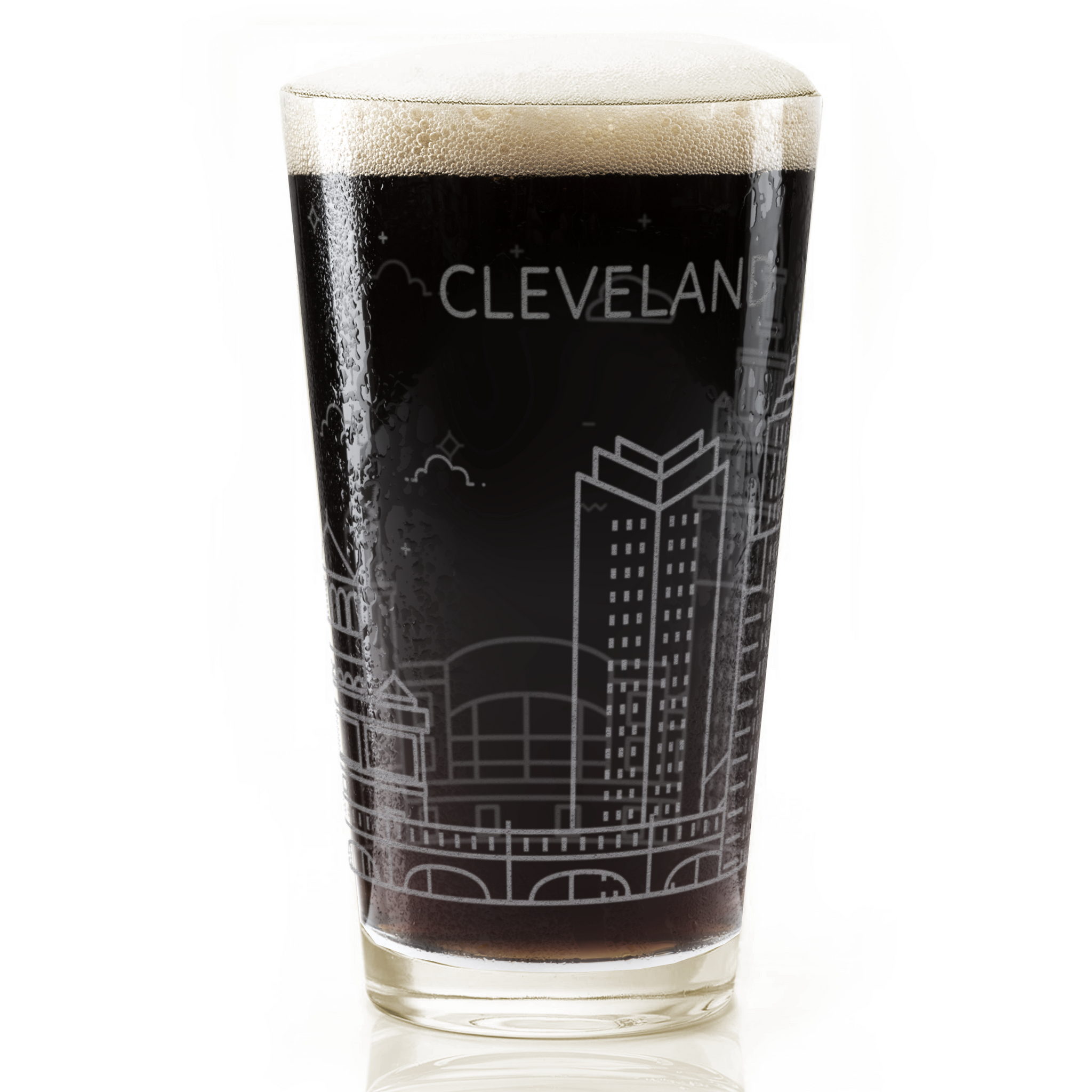 CLEVELAND, OH SKYLINE Pint Glass