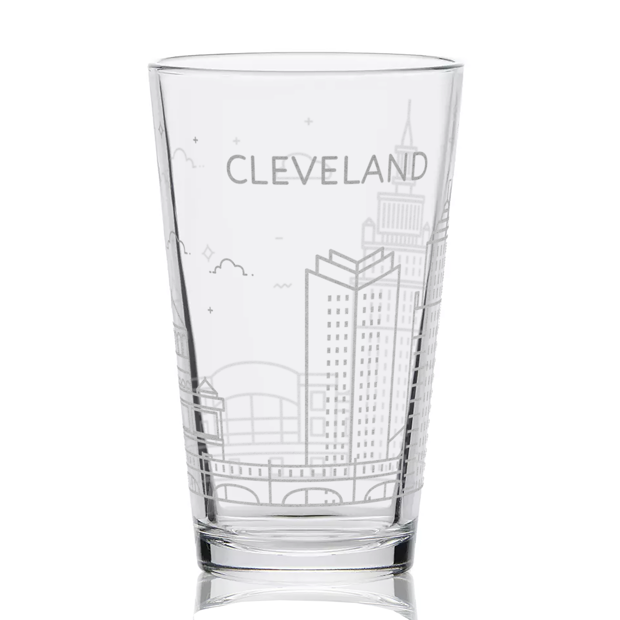 CLEVELAND, OH SKYLINE Pint Glass