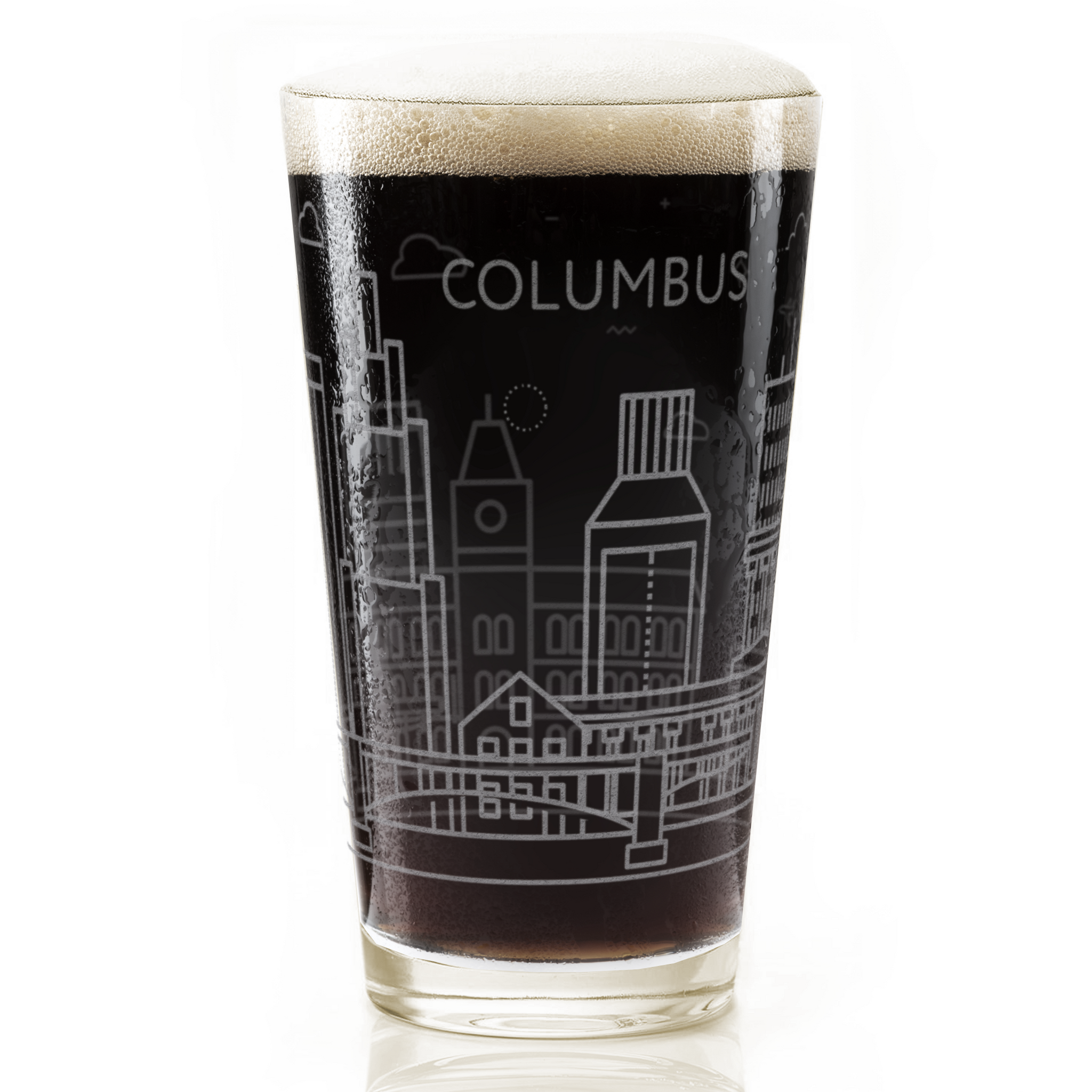 COLUMBUS, OH SKYLINE Pint Glass