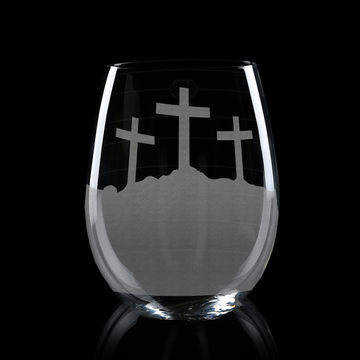 CROSSES AT CALVARY Wine Glass