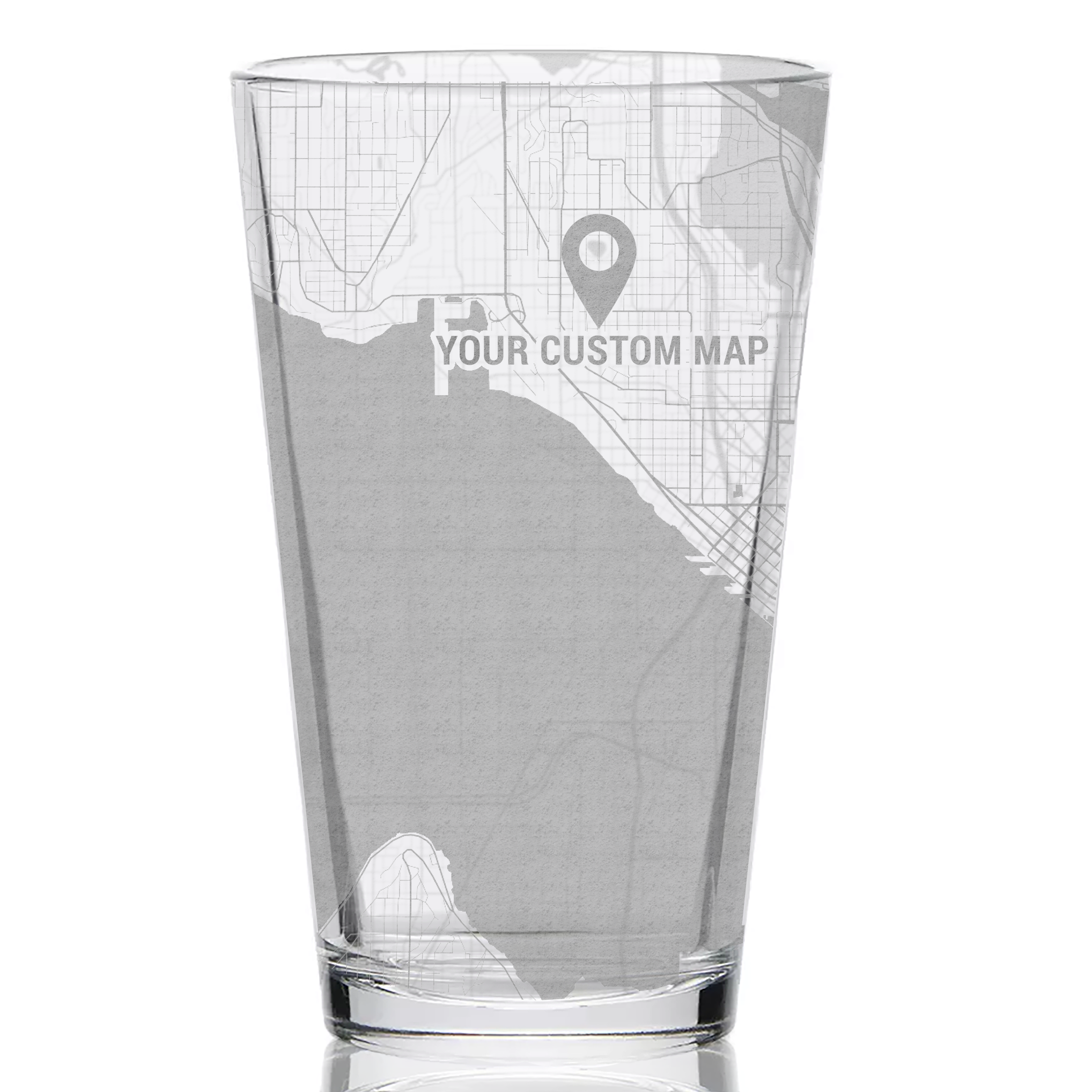 CUSTOM MAP Pint Glass