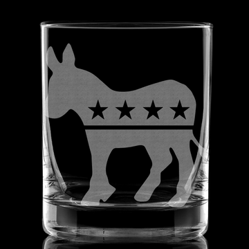 DEMOCRAT EMBLEM Whiskey Glass