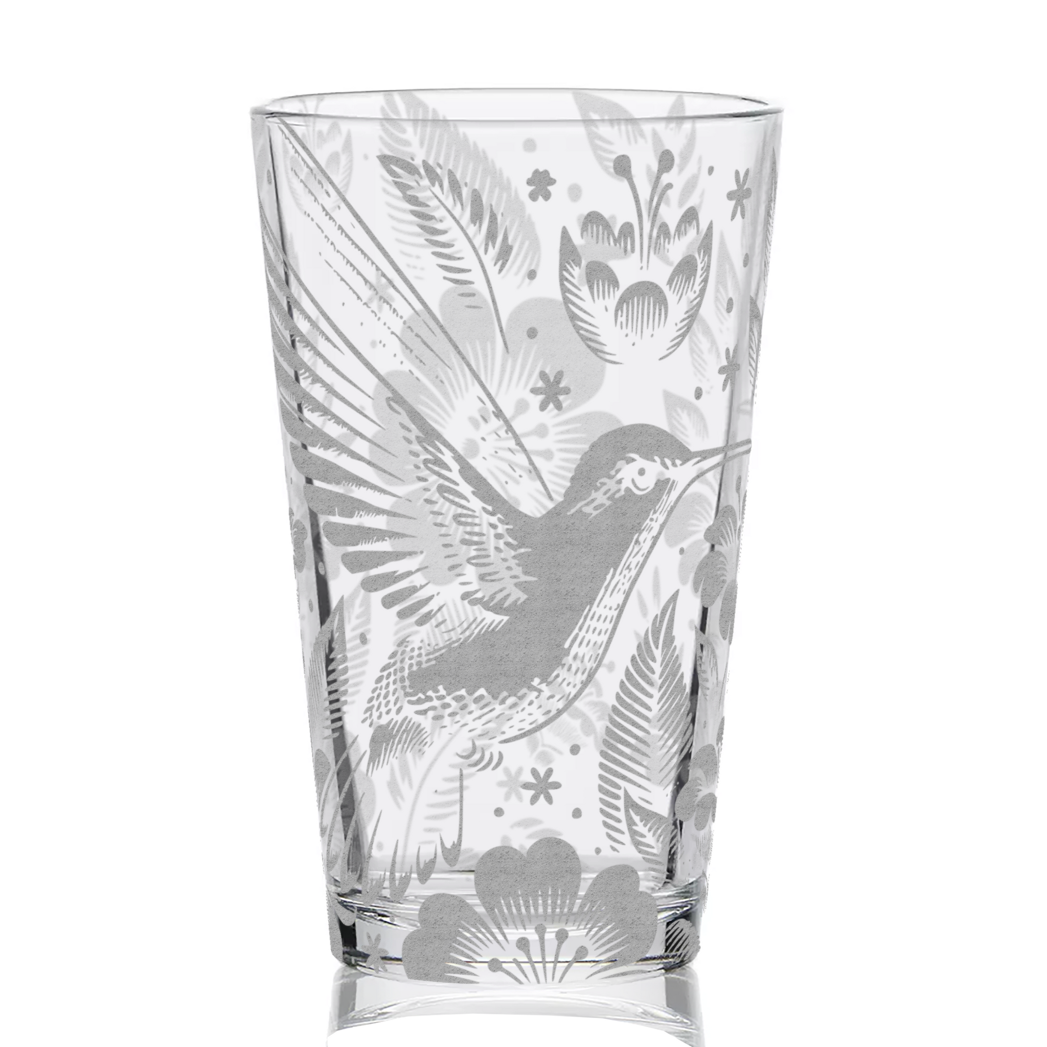 HUMMINGBIRD + FLOWERS Pint Glass