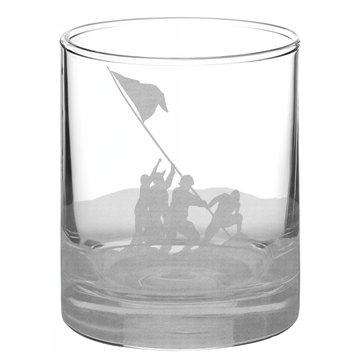 IWO JIMA FLAG RAISING Whiskey Glass
