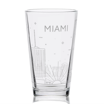MIAMI, FL SKYLINE Pint Glass
