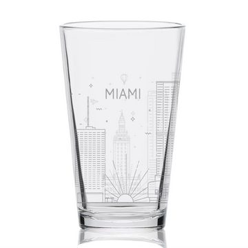 MIAMI, FL SKYLINE Pint glass