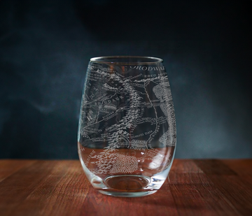 MAP OF MIDDLE EARTH LOTR Wine Glass