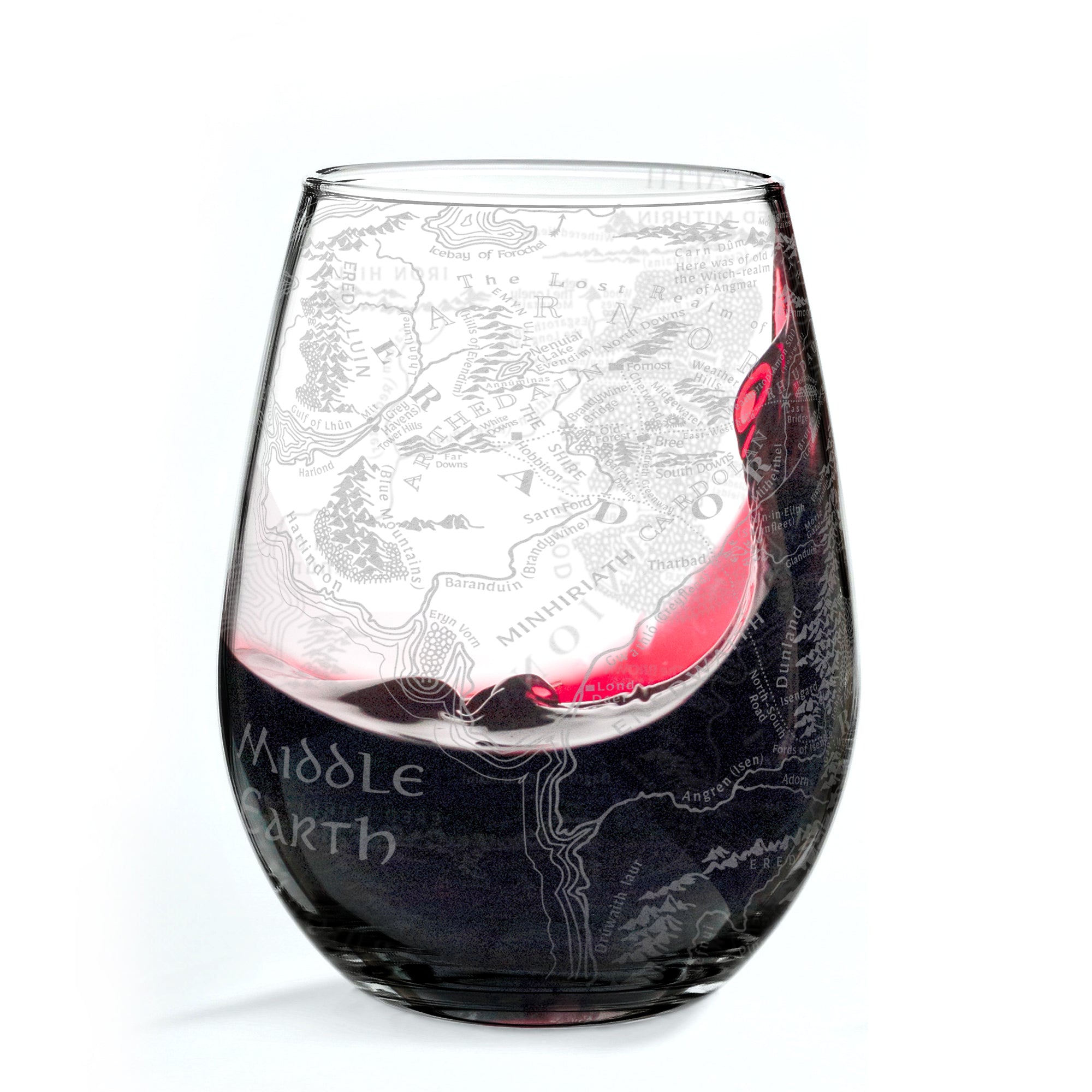 MAP OF MIDDLE EARTH LOTR Wine Glass