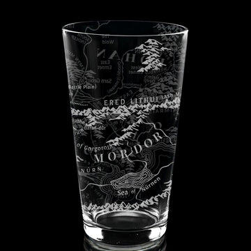 MAP OF MORDOR + ROHAN LOTR Pint Glass