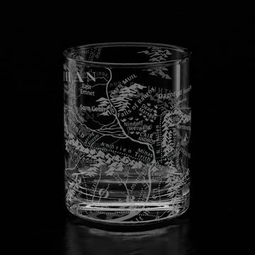 MAP OF MORDOR + ROHAN Whiskey Glass