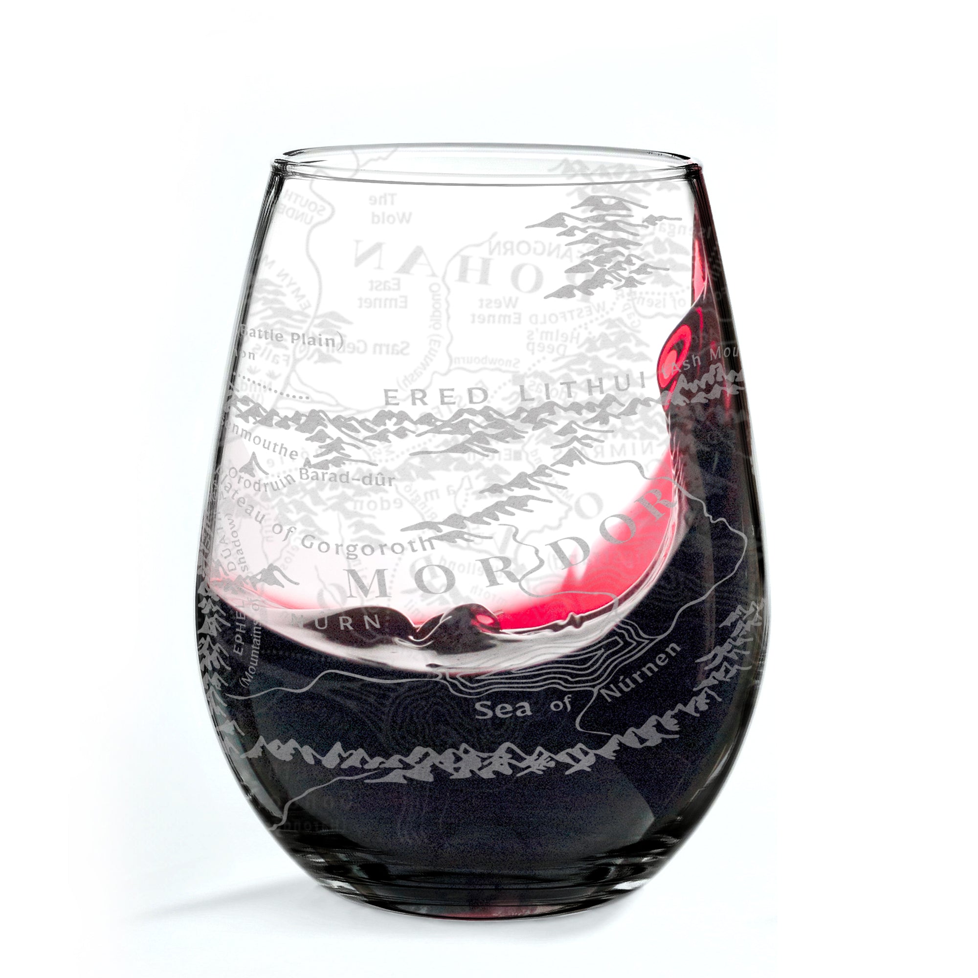 MAP OF MORDOR + ROHAN LOTR Wine Glass