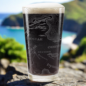 MAP OF NUMENORE LOTR Pint Glass