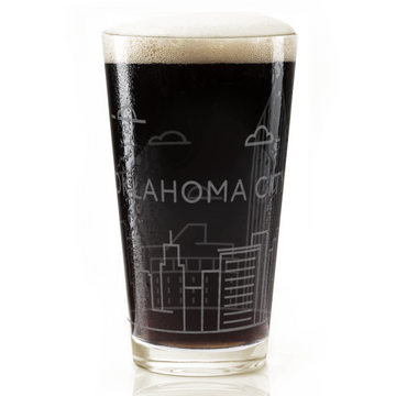 OKLAHOMA CITY, OK SKYLINE Pint Glass