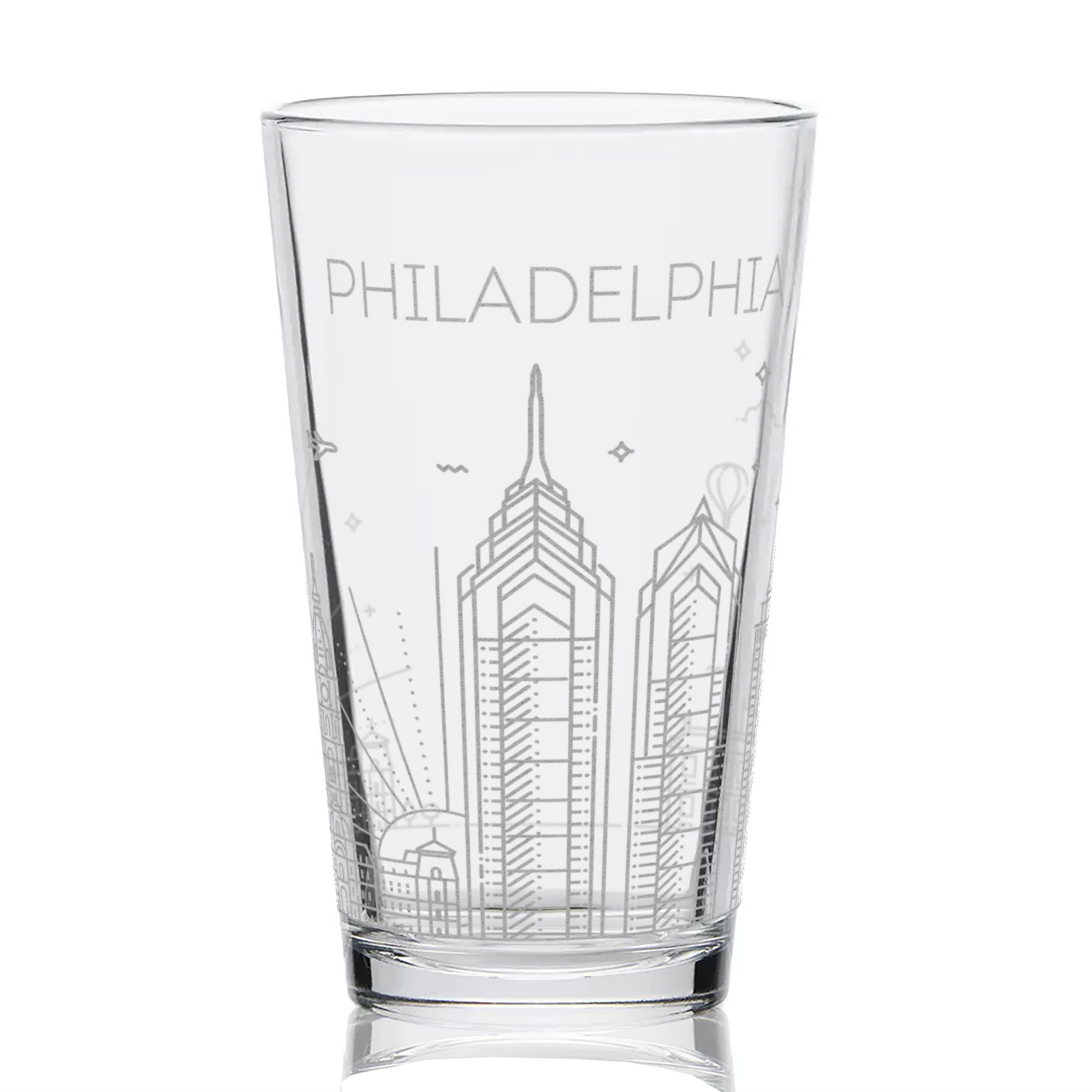 PHILADELPHIA, PA SKYLINE Pint Glass