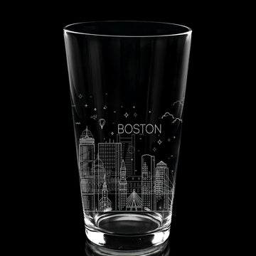 BOSTON, MA SKYLINE Pint glass