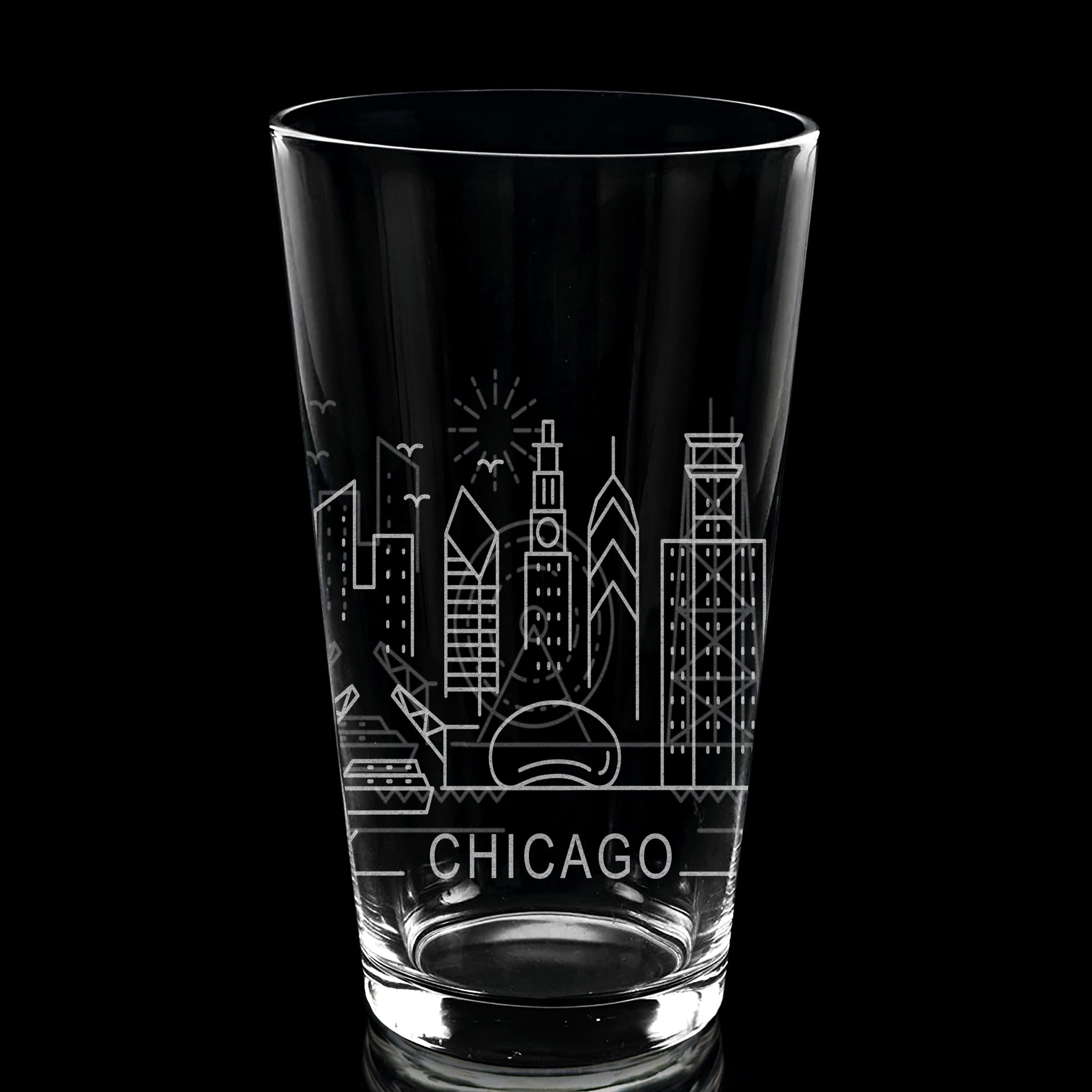 CHICAGO, IL SKYLINE Pint glass