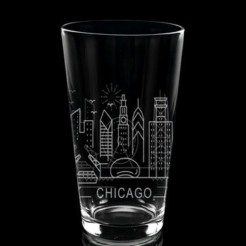 CHICAGO, IL SKYLINE Pint glass