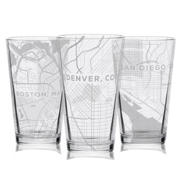 CITY STREET MAP Pint Collection