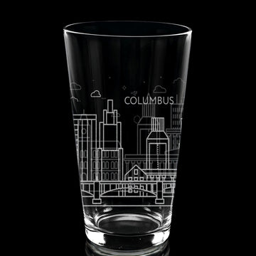 COLUMBUS, OH SKYLINE Pint glass