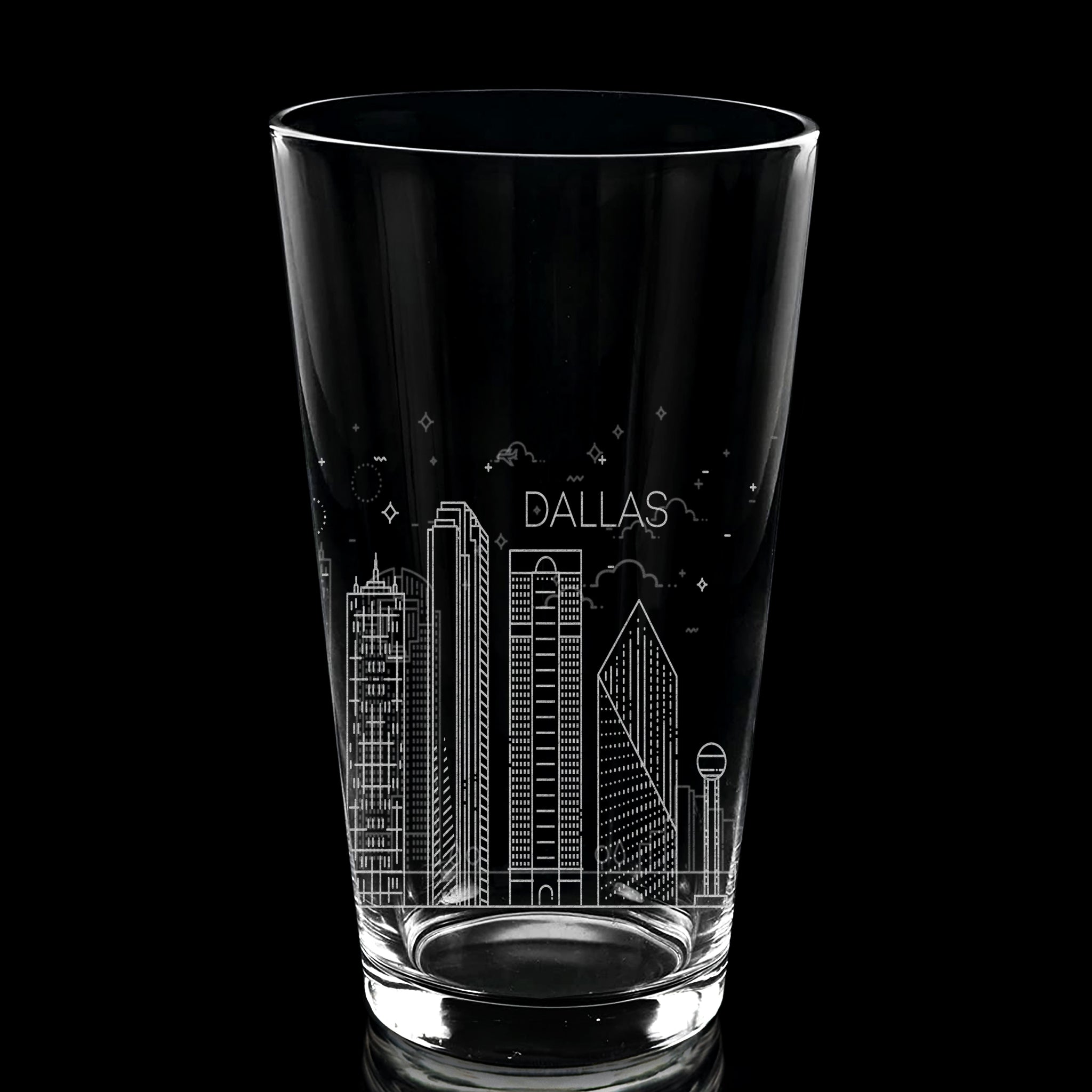 DALLAS, TX SKYLINE Pint glass