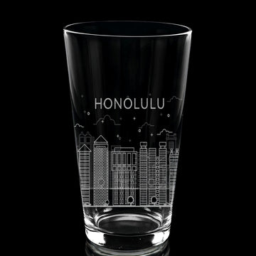 HONOLULU, HI SKYLINE Pint glass