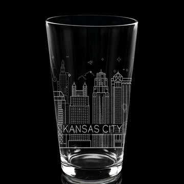KANSAS CITY, MO SKYLINE Pint glass