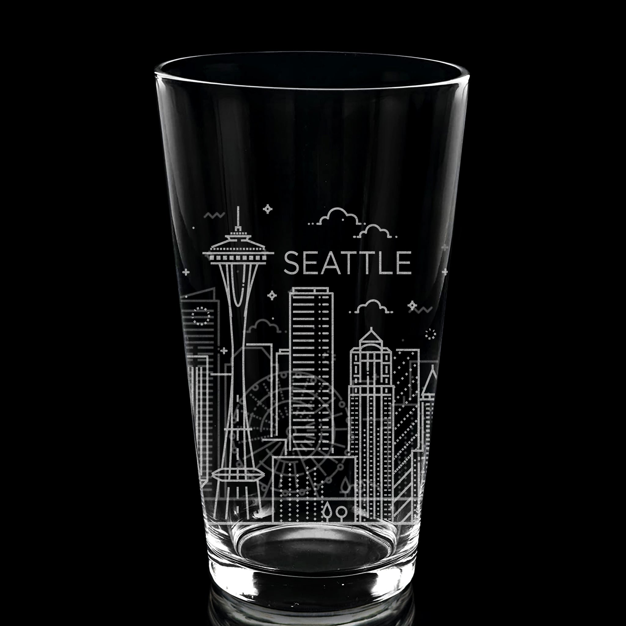 SEATTLE, WA SKYLINE Pint glass