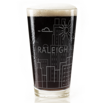 RALEIGH, NC SKYLINE Pint Glass