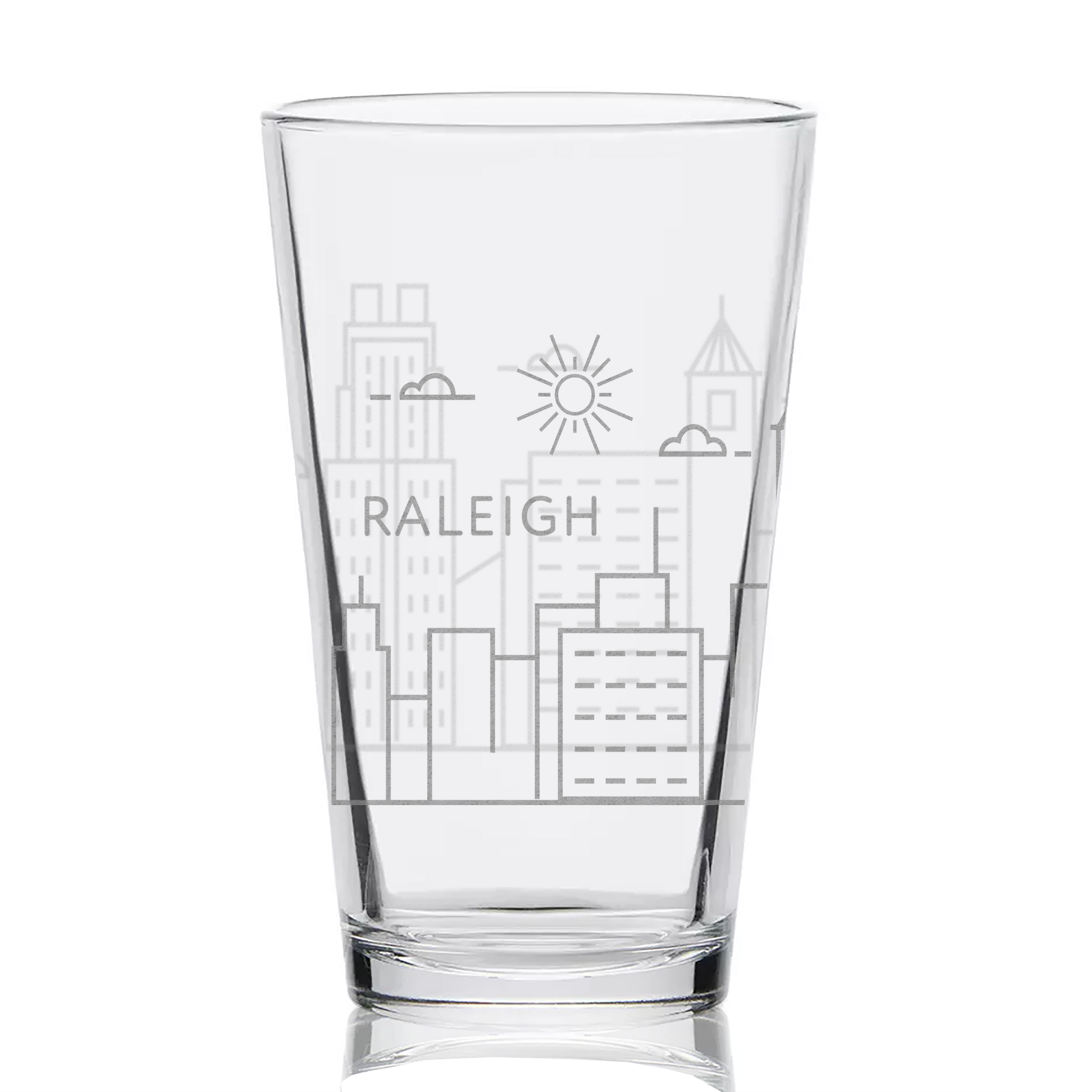 RALEIGH, NC SKYLINE Pint glass