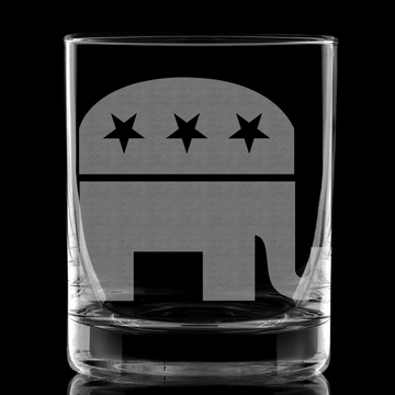 REPUBLICAN (GOP) EMBLEM Whiskey Glass