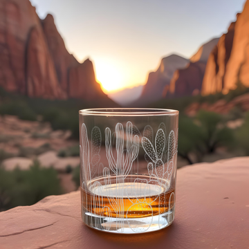 SOUTHWEST DESERT FLORA Whiskey Glass