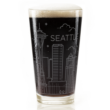 SEATTLE, WA SKYLINE Pint Glass