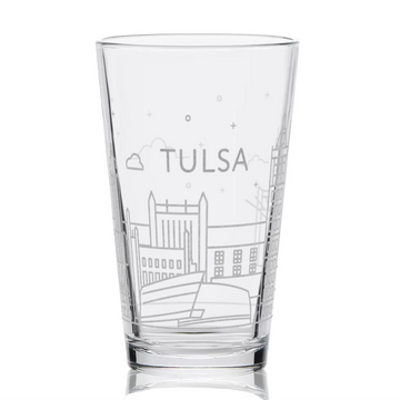 TULSA, OK SKYLINE Pint Glass