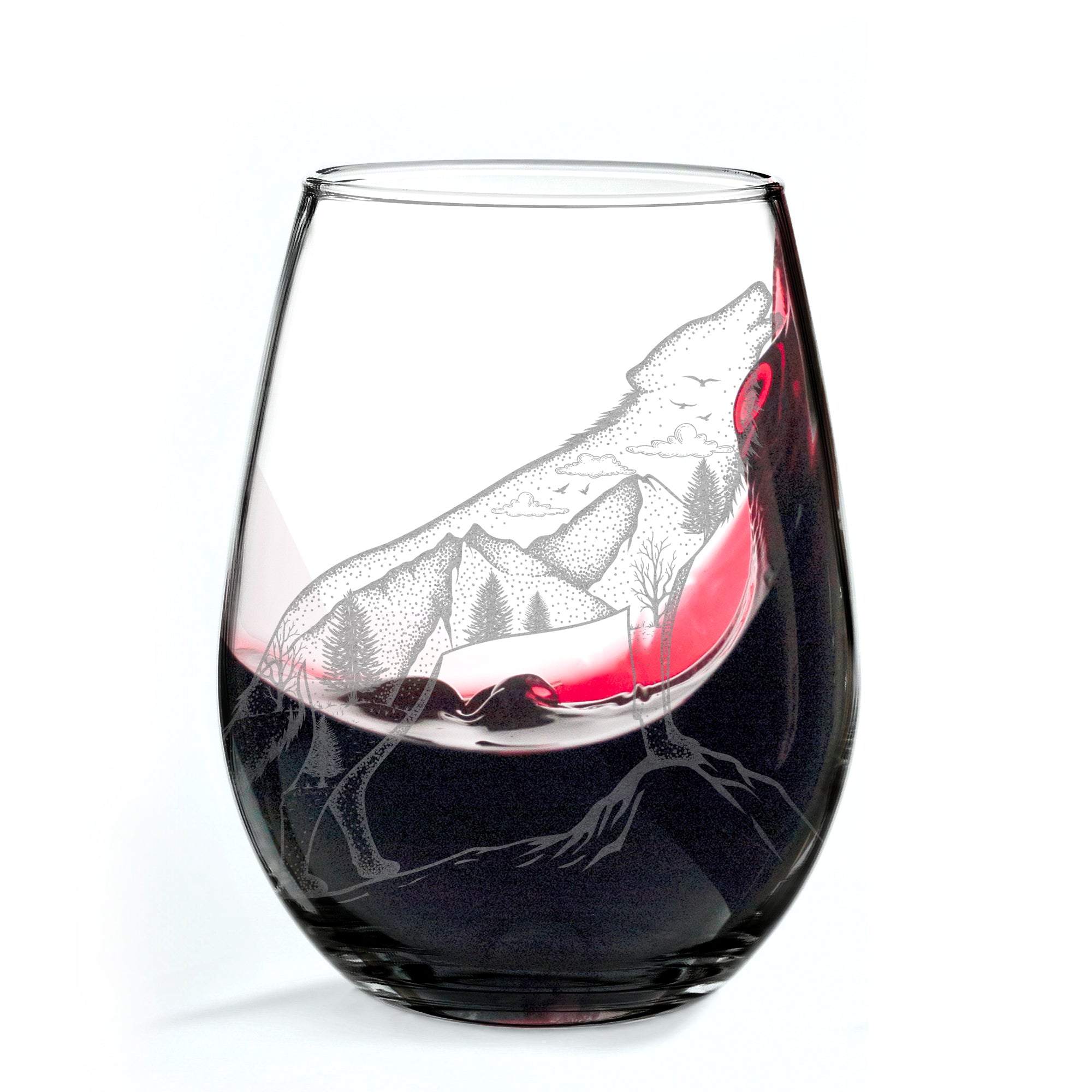 WOLF DOUBLE EXPOSURE Wine Glass