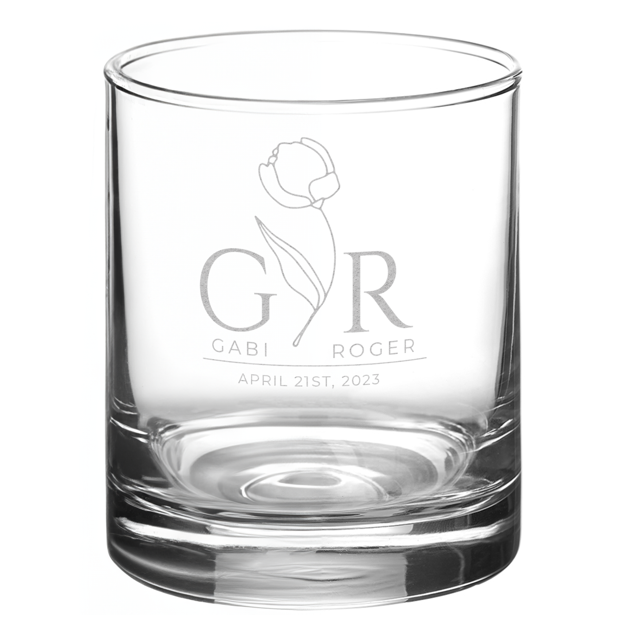 WEDDING MONOGRAM Whiskey Glass Sets