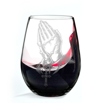 ROSARY PRAYER Wine Glass