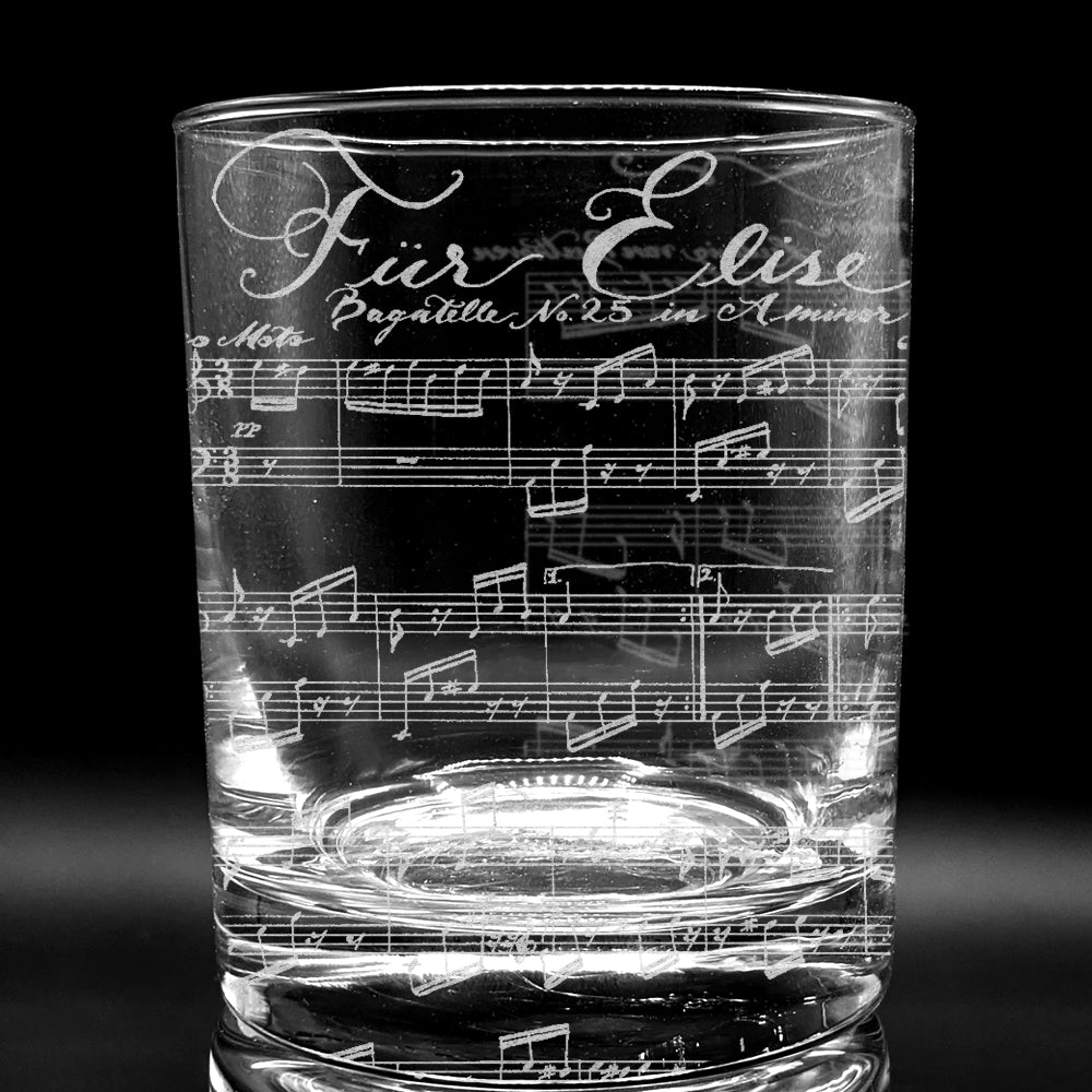 FUR ELISE BEETHOVEN SHEET MUSIC Whiskey Glass
